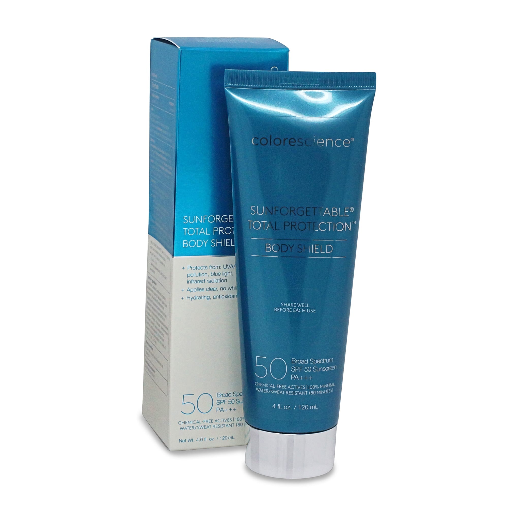 Soothing sunburn starts with prevention. Use Colorescience Sunforgettable Total Protection SPF 50 Bodyshield