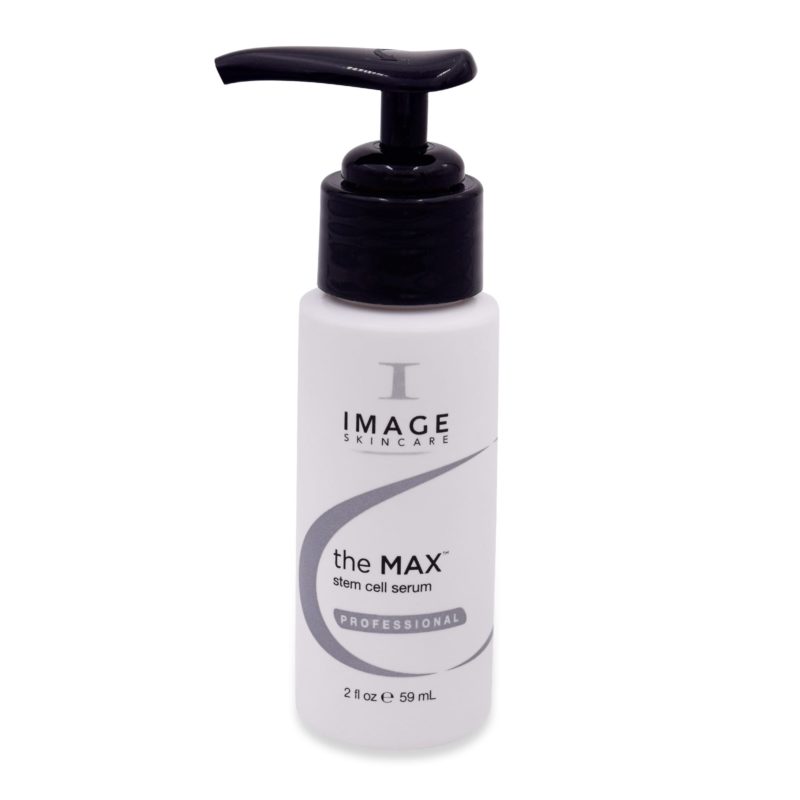 The Max Stem Cell Serum 2 oz bottle with pump front view