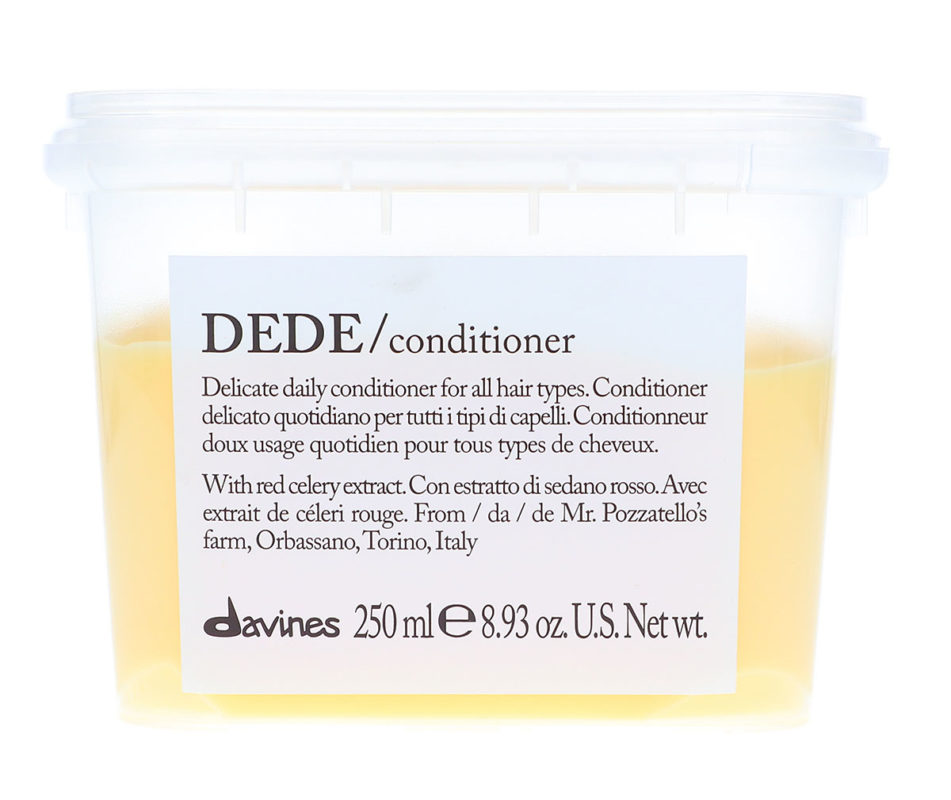Davines DEDE Delicate Daily Conditioner for curly hair care routine.