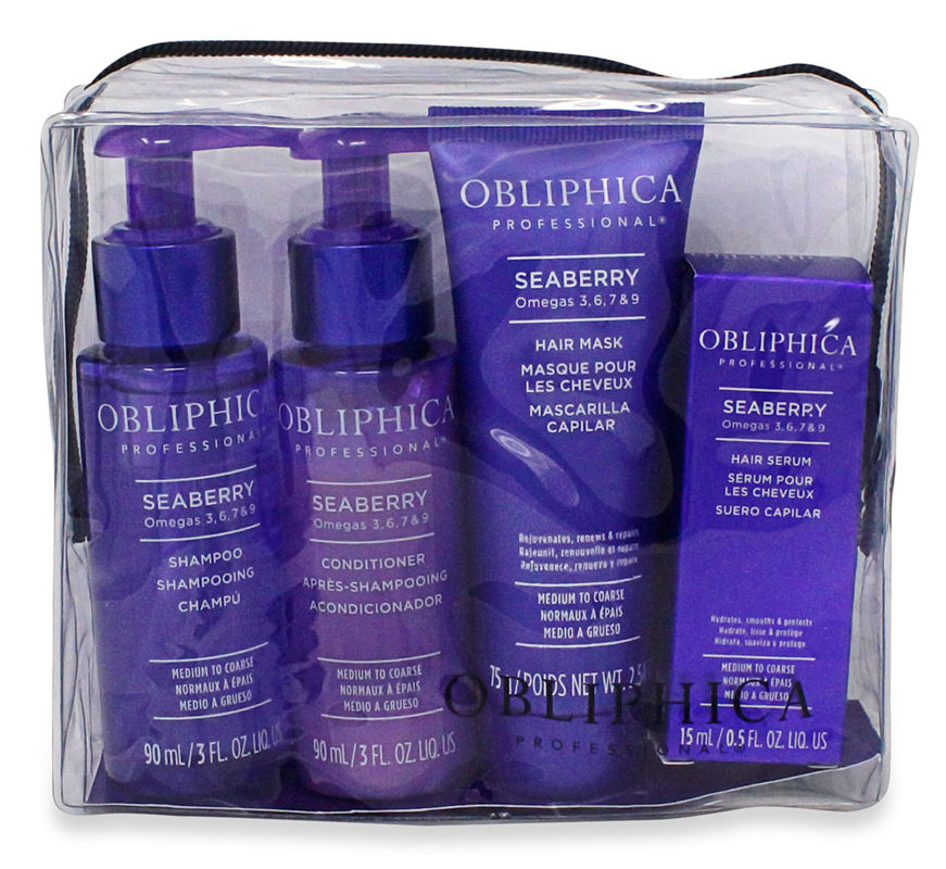 Obliphica Professional Seaberry Medium to Coarse Travel Kit is great for curly hair 