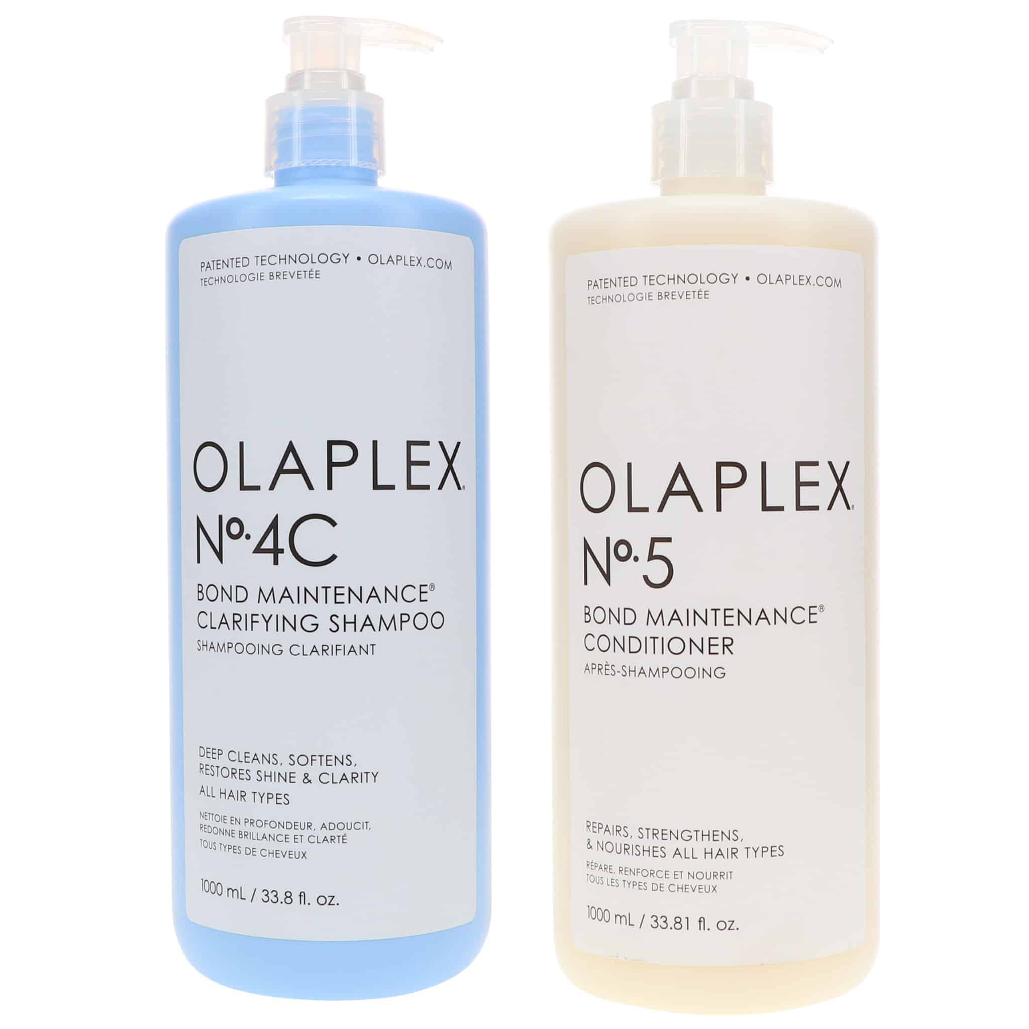 Olaplex Olaplex Trio Care No. 4, 4C & 5 Shampoo and Conditioner 33.8oz /  1000ML - Olaplex Shampoo and Conditioner for Repairing Damaged and Broken  Bonds