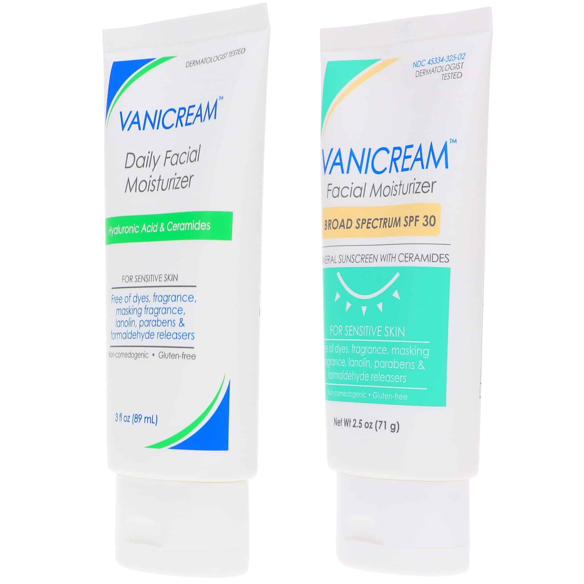 Vanicream Daily Facial Moisturizer 3 Oz And Daily Facial Moisturizer Broad Spectrum Spf 30 25 Oz 3648