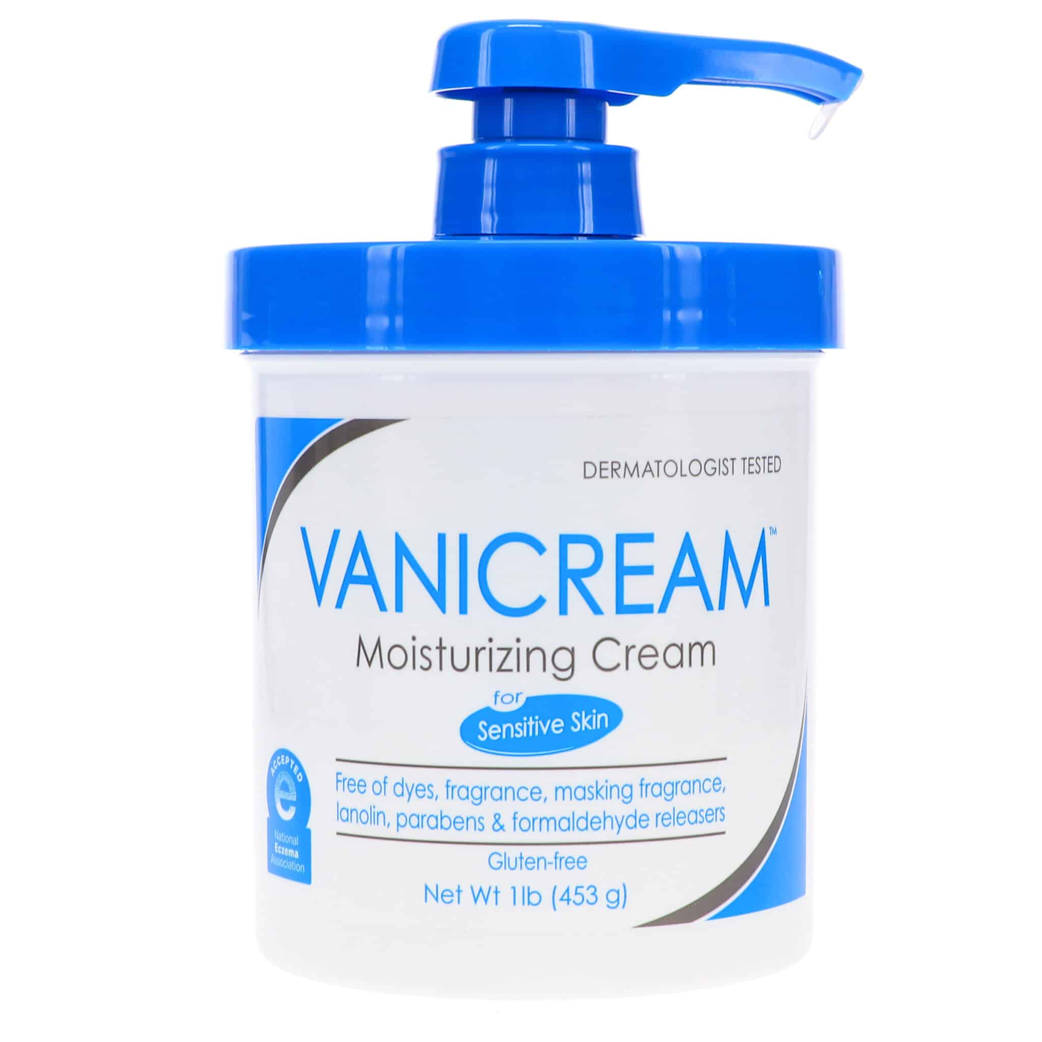 Vanicream Moisturizing Skin Cream with Pump Dispenser 16 oz & 1